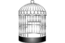 Cage à oiseaux 02 - pochoirs avec différents objets et articles