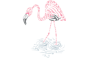 Flamingo in het water - sjablonen met dieren