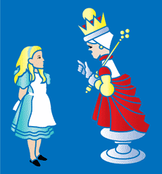 Alice en de koningin - sjabloon voor decoratie