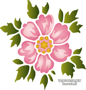 Folk rozenbottel A - sjabloon voor decoratie