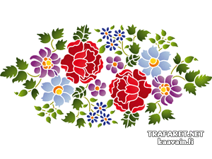 Bouquet folklorique 26b (Pochoirs avec jardin et fleurs sauvages)