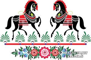 Gorodets paarden 7 - sjabloon voor decoratie