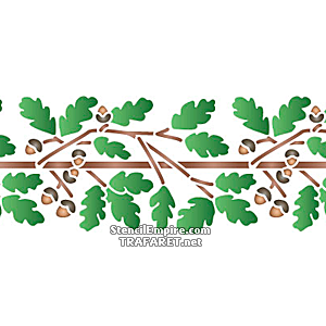 Eiken takborder met eikels - sjabloon voor decoratie
