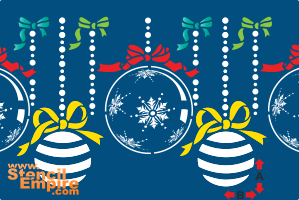 Drie grote ballen (Sjablonen met kerstmotieven)
