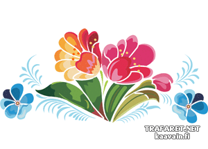 Zhostovo bloemen 5 - sjabloon voor decoratie