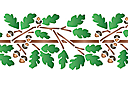 Bordure de branche de chêne avec des glands - pochoirs pour bordures avec plantes