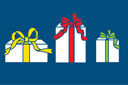 Drie geschenken - sjablonen met kerstmotieven